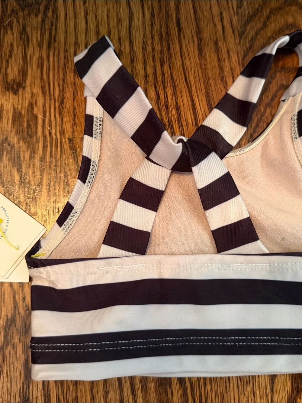 3T - Toddler Girls' Black and White Striped Swim Tankini Top - Kids Swim NWT